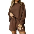 thumbnail image 1 of Scyoekwg Womens 2 Piece Sweatsuit Sets Fall Outfits Long Sleeve Sweatshirt Shorts Matching Outfits Fashion Casual Sweatsuit Tracksuit (Coffee,XL), 1 of 6