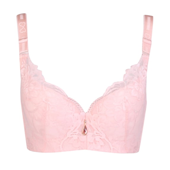 Scyoekwg Womens Bras Clearance Lace Push-up Bra Receive Side With Steel Ring Underwear Underwear Soft Ultra Light Bras Trendy Solid Color Everyday Bras Pink S