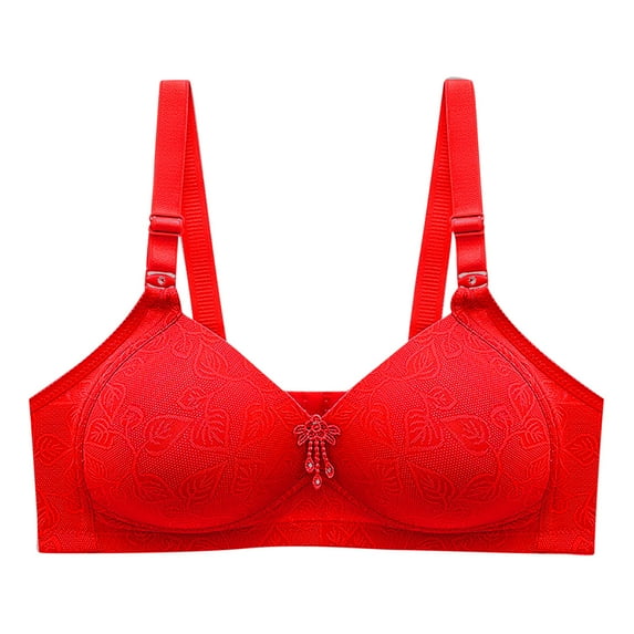 Scyoekwg Womens Bras Clearance Underwear Traceless Comfortable No Steel Ring Vest Breathable Gathering Bra Soft Ultra Light Bras Underwear Trendy Solid Color Everyday Bras Red XXXL