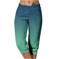 thumbnail image 1 of Scyoekwg Womens Capris Mid Waist Lightweight Capris Joggers Workout Athletic Yoga Pants Summer Casual Comfy Loose Gradient Color Ladies Capris Trendy Pants (Green,XXL), 1 of 6