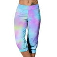 thumbnail image 1 of Scyoekwg Womens Capris for Summer Mid Waist Lightweight Capris Joggers Workout Athletic Yoga Pants Casual Summer Comfy Loose Tie Dyed Trendy Ladies Capris Pants (Blue,XXL), 1 of 6