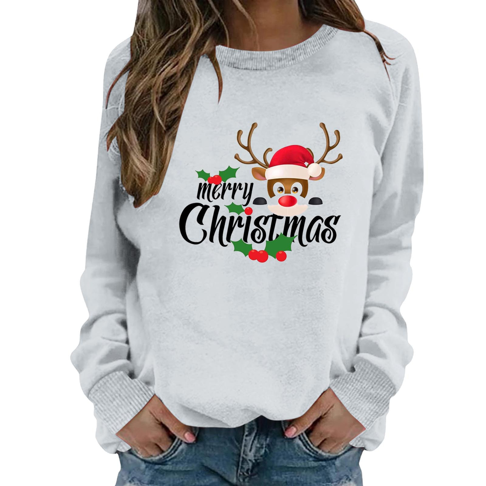 Scyoekwg Womens Christmas Tops Long Sleeve Tee Shirts for Women Casual  Letter Printed Fall Tops Pullover Shirts Crewneck Raglan Sleeve Loose Fit  Blouse Graphic Tees Sweatshirt Black S 