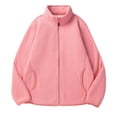 thumbnail image 1 of Scyoekwg Womens Coats Outerwear Winter Zipper Double-sided Fleece Jacket Thickened Winter Warm Coats Lnterior Pocket Outwear Long Sleeve Casual Solid Color Outerwear (Pink,XXL), 1 of 7