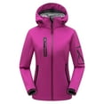thumbnail image 1 of Scyoekwg Womens Coats Zipper Plus Thickened Fleece Warm Jacket Outdoor Mountaineering Coats Winter Warm Jackets Outwear Casual Long Sleeve Solid Color Loose Outerwear (Purple,XXL), 1 of 8