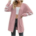 thumbnail image 1 of Scyoekwg Womens Coats and Jackets Open Front Cardigan Long Coat Winter Warm Jackets Casual Outwear Solid Color Loose Long Sleeve Outerwear (Pink,XXL), 1 of 6