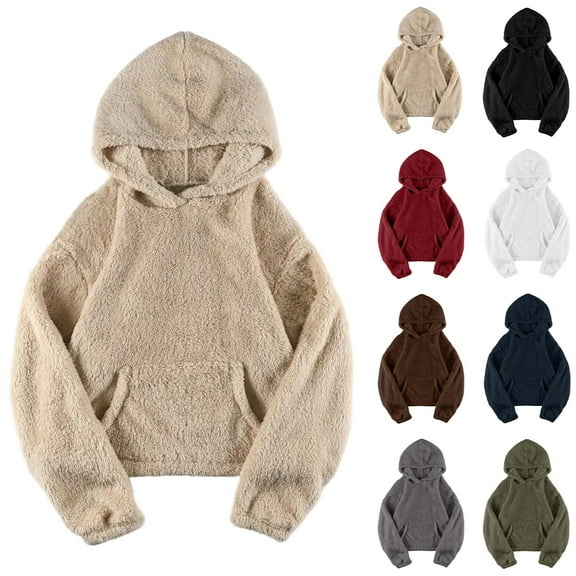 Scyoekwg Womens Fleece Hoodies Winter Warm Hoodies Long Sleeve Hooded Sweatshirts Soft Comfy Fall Outfits with Pocket (Army Green,L)