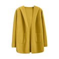 thumbnail image 1 of Scyoekwg Womens Hooded Cardigan Sweaters Coats Fall Fashion Open Front Knit Sweater Cardigan Long Sleeve Warm Coats Outerwear (Yellow,Free Size), 1 of 6