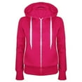thumbnail image 1 of Scyoekwg Womens Hoodie Zipper Fleece Jacket Solid Color Long Sleeve Hooded Drawstring Sweatshirt Coat Fall Winter Fashion Casual Jacket with Pockets Hoodies for Teen Girls Hot Pink L, 1 of 2