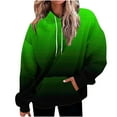 thumbnail image 1 of Scyoekwg Womens Hoodies Trendy Fall Sweatshirt Hoodies Pullover Tops Dressy Casual Loose Gradient Color Graphic Sweatshirt Long Sleeve Hooded Drawstring Sweatshirt Pocket Pullover(Green,XXXL), 1 of 7