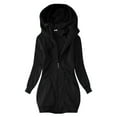 thumbnail image 1 of Scyoekwg Womens Jackets And Coats Loose Trendy Casual Coat Long Sleeve Solid Color Jacket Zipper Hooded Jackets (Black,L), 1 of 5