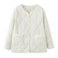 thumbnail image 1 of Scyoekwg Womens Jackets and Coats Button Warm Cotton jacket with Pocket Outwear Casual Loose Long Sleeve Winter Warm Jackets Solid Color Outerwear (White,XXXL), 1 of 8