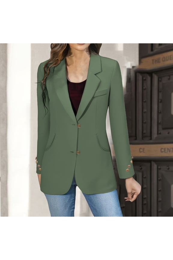 Pyhlmscde Women's Long Sleeve Solid Color Loose Fit Casual – Single Breasted Elegant Jacket, lightweight trench coat women, short trench coats for women, jackets for women