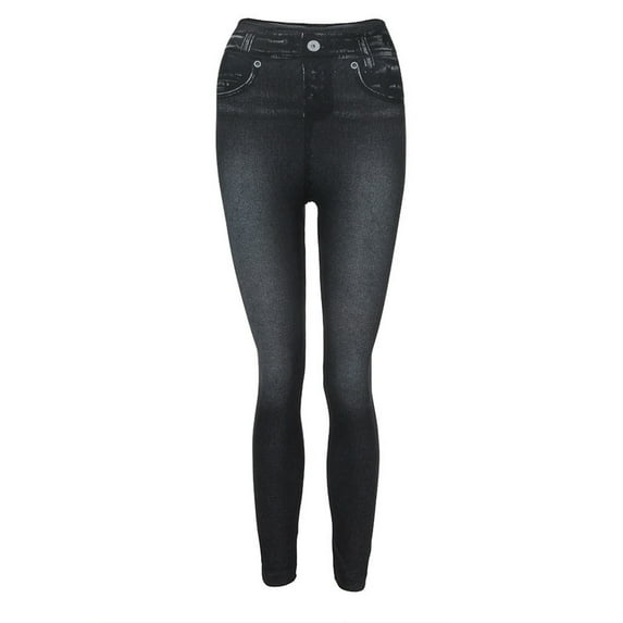 Scyoekwg Womens Jeans Stretch Slim Fitness Leggins Denim Pant Casual Comfy Lightweight Fashion Classic Solid Color Trousers (Black,M)