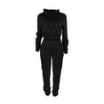 thumbnail image 1 of Scyoekwg Womens Sets 2 Piece Outfits Sweatsuit Fall Outfits Long Sleeve Sweatshirt Jogger Sweatpant Fashion Casual Matching Outfits Two Piece Set Lounge Set (Black,M), 1 of 8
