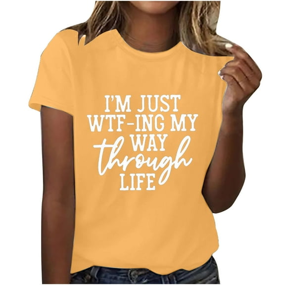 Scyoekwg Womens Dressy Blouses Short Sleeve Tops Womens Summer Fashion Comfy Clothes Loose Shirt Women's Shirts Casual Ladies Blouses Dressy Casual