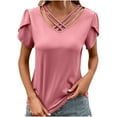 thumbnail image 1 of Scyoekwg Womens Summer Fashion Women's Shirts Casual Shirt Ladies Blouses Dressy Casual Short Sleeve Tops Womens Summer Fashion Loose Comfy Clothes, 1 of 8