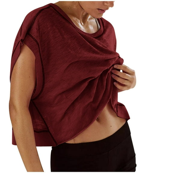 Scyoekwg Womens Summer Tops Loose Trendy Ladies Blouses Dressy Casual Going Out Tops Womens Summer Fashion Cute T Shirts Short Sleeve