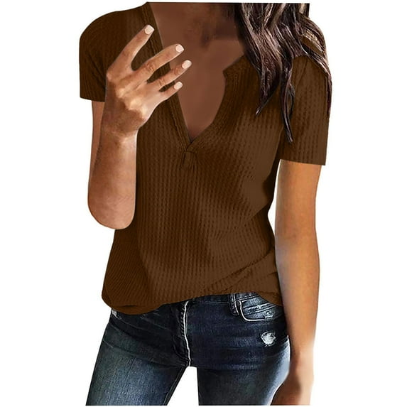 Scyoekwg Womens Summer Fashion Loose Womens Summer Fashion Ladies Blouses Dressy Casual Shirt Comfy Clothes Women's Shirts Casual Short Sleeve Tops