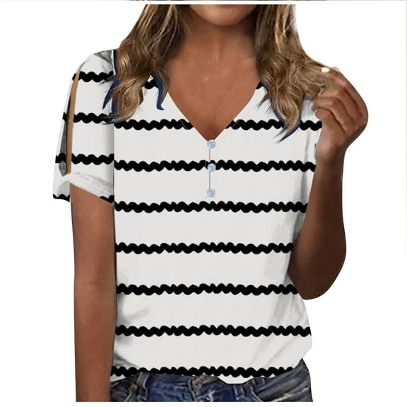 Scyoekwg Womens Summer Tops Trendy Going Out Tops Short Sleeve Cute T Shirts Loose Womens Summer Fashion Ladies Blouses Dressy Casual