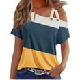 thumbnail image 1 of Scyoekwg Womens Summer Fashion Womens Going Out Outfits Womens Summer Fashion Loose Short Sleeve Tops Comfy Clothes Ladies Blouses Dressy Casual Trendy, 1 of 4