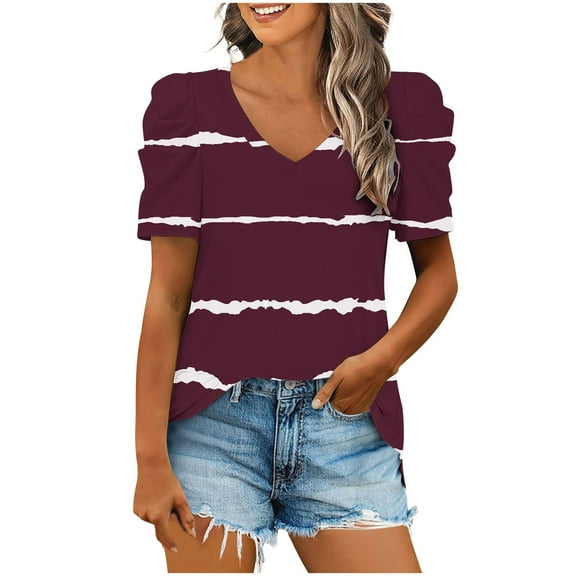 Scyoekwg Womens Short Sleeve Shirts Shirt Womens Summer Fashion Comfy Clothes Ladies Blouses Dressy Casual Short Sleeve Tops Women's Shirts Casual Loose