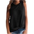 thumbnail image 1 of Scyoekwg Womens Summer Tops Crew Neck Going Out Tops Sleeveless Tank Tops Solid Color Suspenders Casual Dressy Blouse Sling Slim Blouses (Black,XL), 1 of 4