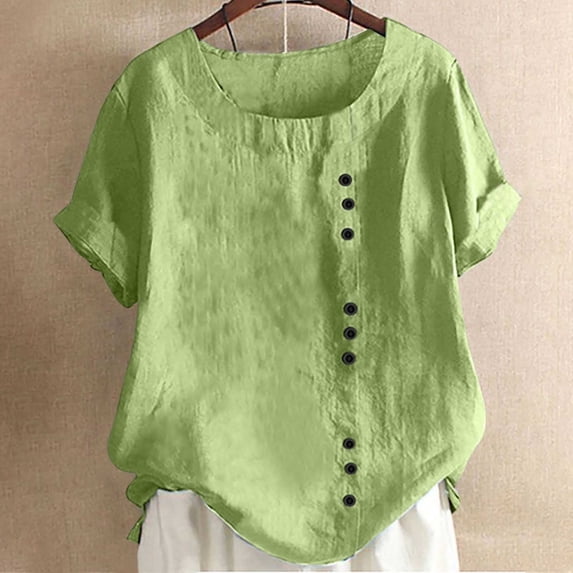 Scyoekwg Womens Summer Fashion Ladies Blouses Dressy Casual Shirt Comfy Clothes Women's Shirts Casual Womens Summer Fashion Short Sleeve Tops Loose