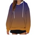 thumbnail image 1 of Scyoekwg Womens Sweatshirt Drawstring Hoodie with Pocket Pullover Casual Gradient Color Fall Sweatshirt Loose Long Sleeve Pullover(Brown,M), 1 of 4