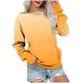 thumbnail image 1 of Scyoekwg Womens Sweatshirts Crewneck Sweatshirt with Pocket Dressy Casual Blouse Tops for Women Trendy Loose Long Sleeve Gradient Color Pullover (Orange,M), 1 of 5