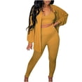 thumbnail image 1 of Scyoekwg Womens Sweatsuits 2 Piece Set Fall Outfits Long Sleeve Coat Jogger Sweatpant Fashion Matching Outfits Casual Tracksuit (Yellow,XXL), 1 of 6