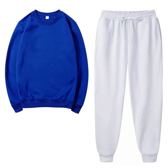 Scyoekwg Womens Sweatsuits 2 Piece Set Fall Outfits Long Sleeve Sweatshirt Jogger Sweatpant Casual Matching Outfits Two Piece Set Fashion Outfits Sets (Blue,XXL)