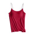 thumbnail image 1 of Scyoekwg Womens Tank Tops Crew Neck Adjustable Slim Camisole Tank Top Without Steel Ring Underwear Yoga Sports Tank Tops Solid Color Comfy Sling Shirts Summer Casual Blouses (Red,XXL), 1 of 5