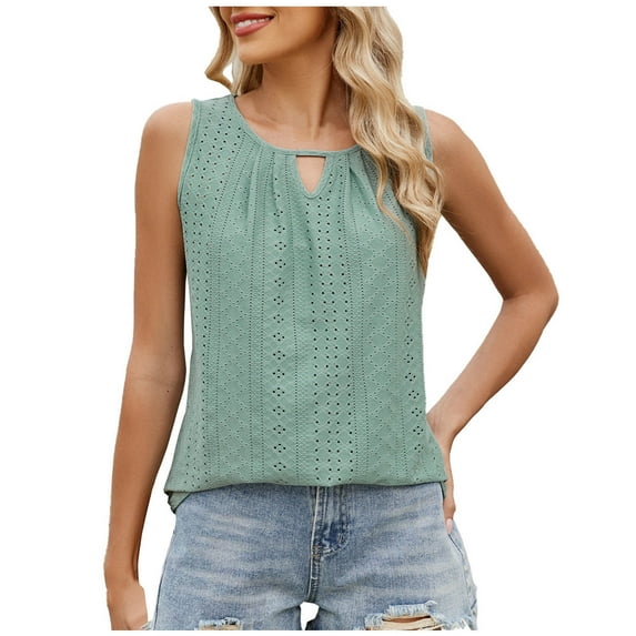Scyoekwg Work Out Tank Tops Womens Sleeveless Basic Tank Tops Loose Trendy Going Out Top Ladies Blouses Dressy Casual Womens Summer Fashion Clothes