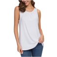 thumbnail image 1 of Scyoekwg Womens Tank Tops Solid Color Summer Casual Dressy Blouse Suspenders Sling Crewneck Pleated Tunic Tops Sleeveless Tank Tops Loose Shirts (White,XL), 1 of 5