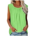 thumbnail image 1 of Scyoekwg Womens Tank Tops Solid Color Suspenders Casual Dressy Blouse Summer Sling Crew Neck Sleeveless Tank Tops Loose Shirts (Green,XL), 1 of 7