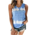 thumbnail image 1 of Scyoekwg Womens Tank Tops Summer Trendy Sleeveless Loose Crewneck T Shirts Casual Tie Dye Printed Vest Shirts Graphic Tees Workout Tank Tops Basic Camisole Shirts Comfy Blue XXXXXL, 1 of 4