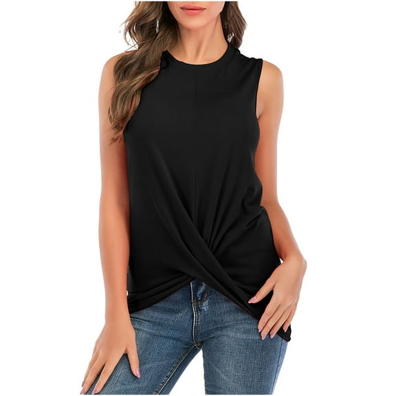Scyoekwg Casual Tank Top for Women Sleeveless Trendy Womens Summer Fashion Womens Western Clothing Tops Loose Basic Tank Tops Ladies Blouses Dressy Casual