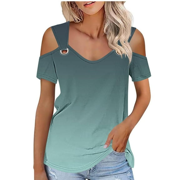 Scyoekwg Womens Short Sleeve Tops Loose Comfy Clothes Ladies Blouses Dressy Casual Short Sleeve Tops Women's Shirts Casual Womens Summer Fashion