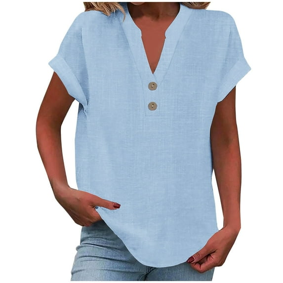 Scyoekwg Short Sleeve Shirts for Women Women's Shirts Casual Loose Comfy Clothes Ladies Blouses Dressy Casual Short Sleeve Tops Womens Summer Fashion Shirt