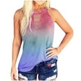 thumbnail image 1 of Scyoekwg Womens Tops Fashion Tank Top Summer Casual Dressy Blouse Suspenders Sling Crewneck Slim Sleeveless Tank Tops Gradient Printed Shirts (Red,XL), 1 of 5