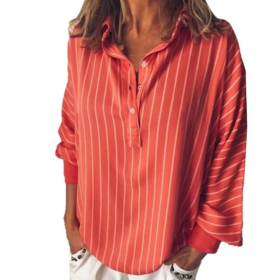 Scyoekwg Womens Tops Plus Size Lapel Button Cotton Linen Tops Casual Solid Color Trendy Fall Lightweight Long Sleeve Shirts Loose Fit Blouse Tops Red M(6)