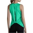 thumbnail image 1 of Scyoekwg Womens Tops Sling Solid Color Casual Dressy Blouse Summer Loose Crew Neck Sports Fitness Yoga Tank Tops Sports Tied Running Tops Sleeveless Suspenders Tees Shirts (Mint Green,S), 1 of 1