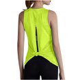 thumbnail image 1 of Scyoekwg Womens Tops Sling Solid Color Casual Dressy Blouse Summer Loose Crew Neck Sports Fitness Yoga Tank Tops Sports Tied Running Tops Sleeveless Suspenders Tees Shirts (Yellow,L), 1 of 7