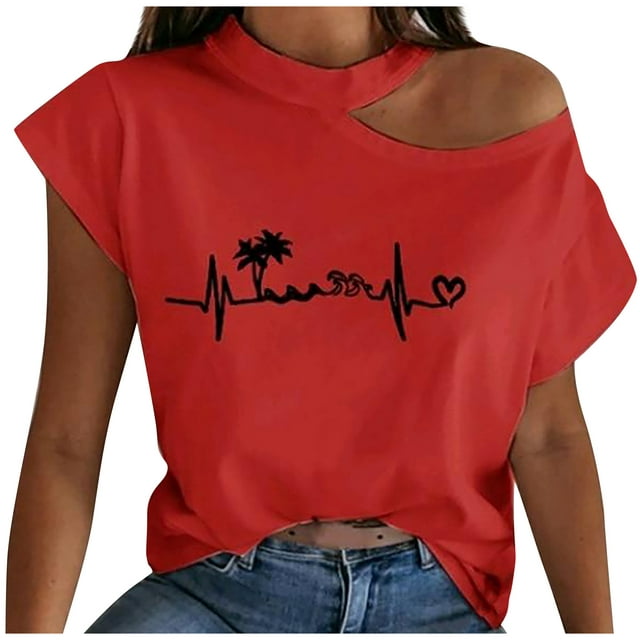 Scyoekwg Womens Tops Summer Trendy Short Sleeve Shirt for Women Trendy ...