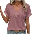thumbnail image 1 of Scyoekwg Womens Short Sleeve Tops Trendy Ladies Blouses Dressy Casual Going Out Tops Womens Summer Fashion Short Sleeve Loose Lightweight, 1 of 5