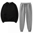 thumbnail image 1 of Scyoekwg Womens Tracksuits 2 Piece Set Fall Outfits Long Sleeve Sweatshirt Jogger Sweatpant Matching Outfits Two Piece Set Fashion Casual Tracksuit (Black,XL), 1 of 5