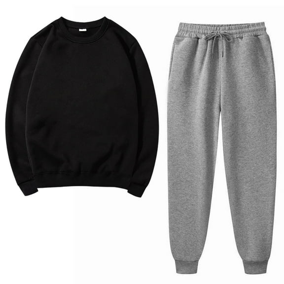 Scyoekwg Womens Tracksuits 2 Piece Set Fall Outfits Long Sleeve Sweatshirt Jogger Sweatpant Matching Outfits Two Piece Set Fashion Casual Tracksuit (Black,XXL)