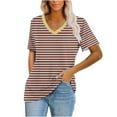 thumbnail image 1 of Scyoekwg Short Sleeve Shirts for Women Cute T Shirts Trendy Going Out Tops Short Sleeve Loose Ladies Blouses Dressy Casual Womens Summer Fashion, 1 of 6