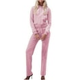thumbnail image 1 of Scyoekwg Womens Two Piece Sets Fall Outfits Long Sleeve Sweatshirt Long Pants Casual Matching Outfits Fashion Sweatsuit Tracksuit (Pink,L), 1 of 7