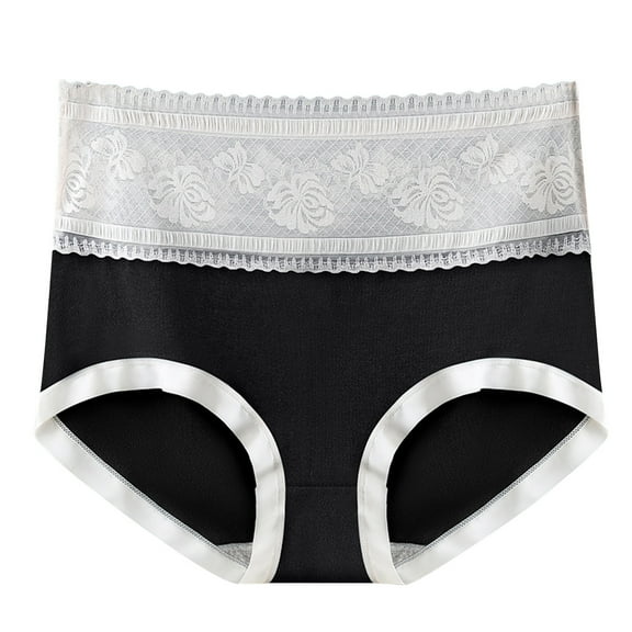 Scyoekwg Womens Underwear Cotton Comfort High Waisted Underwear Bikini Underwear Hipster Panties Knickers Stretchy Underpants(Black,L)